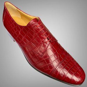Hermes Niloticus Crocodile Dress Oxford EU 43 1/2 Shoes Made In Italy